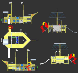 船舶矢量形状的儿童游乐场