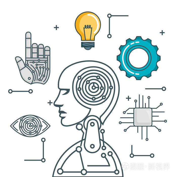 人工智能技术集图标