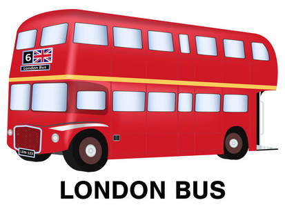 英国伦敦巴士矢量白色背景图片