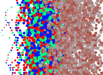 矢量图形。彩色抽象重叠混合形状图案
