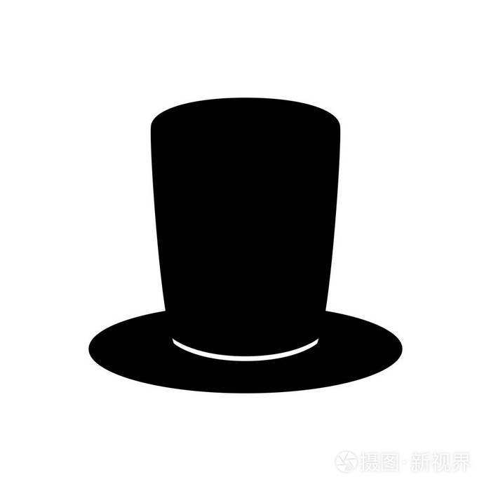 黑色顶帽子culinder绅士风格先生矢量