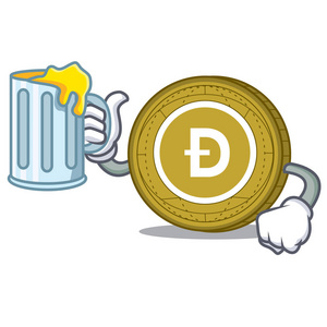 配果汁 Dogecoin 吉祥物卡通风格