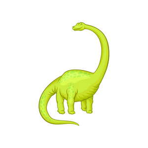 马门溪龙巨大的马门溪龙, 长颈, 尾巴和短爪子.绿色恐龙的卡通人物.