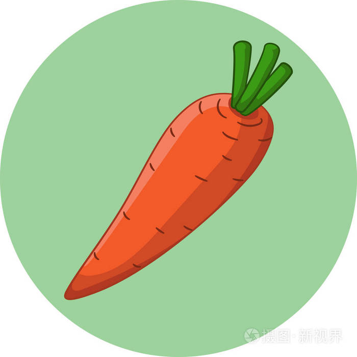 绿色背景上的红胡萝卜插画-正版商用图片11c33e-摄图新视界