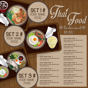 菜单泰国食品设计模板图形