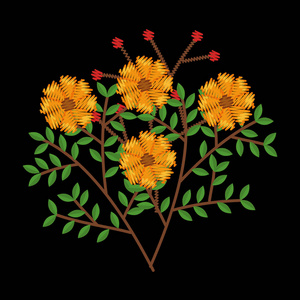 美丽的花卉装饰图标