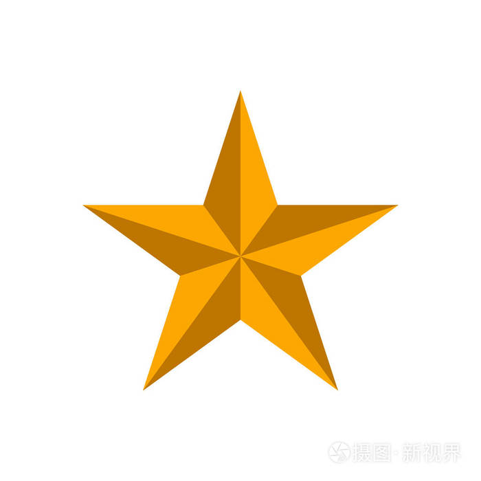 在白色背景上金黄星