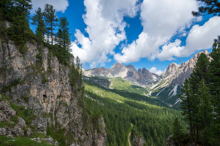 白云岩Vago di Fassa, 意大利, 欧洲, 白云岩山脉鸟瞰图