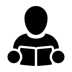 书图标矢量男性学生或教师个人简介头像在字形象形文字符号插图照片