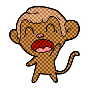 喊卡通猴子的矢量插图照片