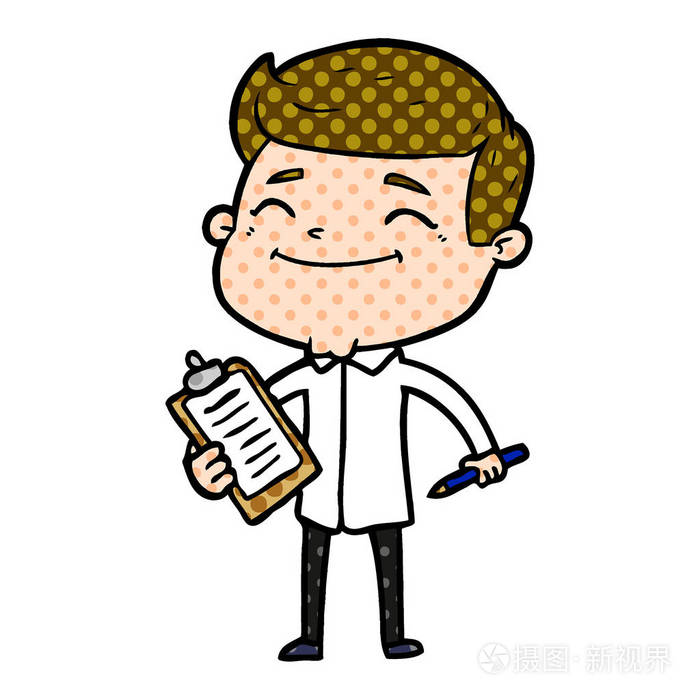 快乐的卡通人物进行调查