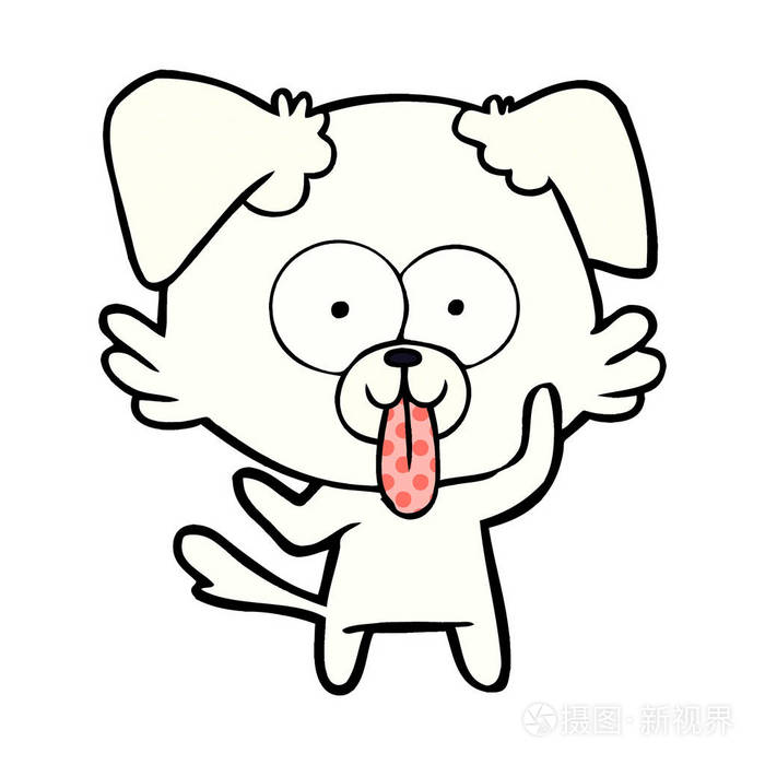 伸出舌头的卡通狗插画-正版商用图片11co1n-摄图新视界