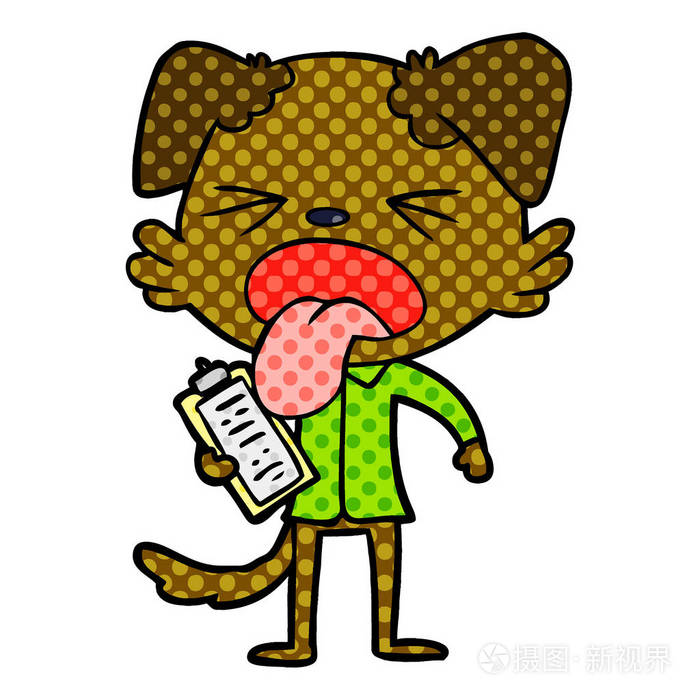 卡通厌恶狗的矢量插图
