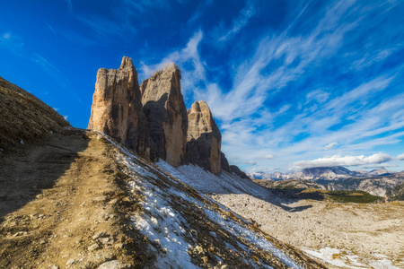 风景国家公园 Cime 堤 Lavaredo, 白云岩, 南