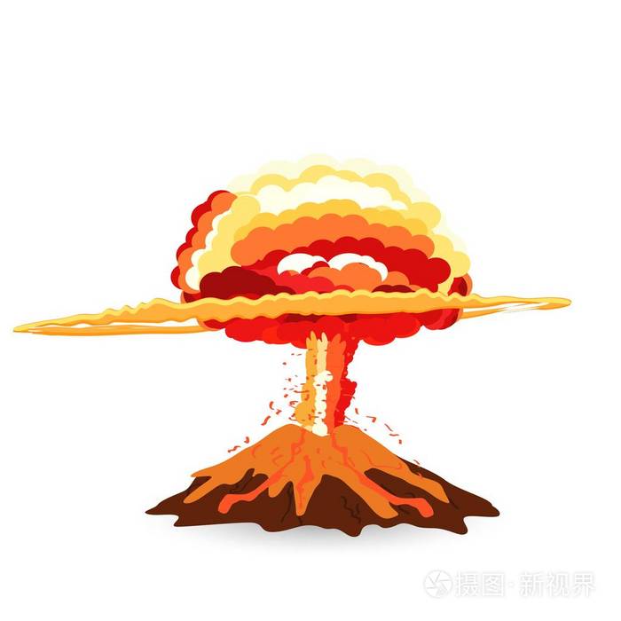 在白色矢量插图上孤立的火山插画-正版商用图片11cuax-摄图新视界