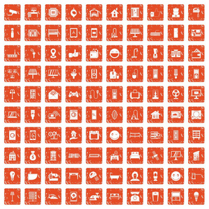 100智能住宅图标设置垃圾橙色