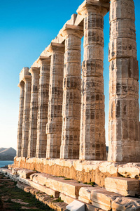 Sounion, 希腊海神神庙, 日落黄金时段