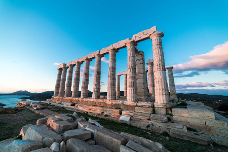 Sounion, 希腊海神神庙, 日落黄金时段