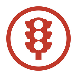 白色背景上的交通灯图标照片