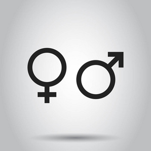 性别标志图标。独立背景上的矢量插图。埠