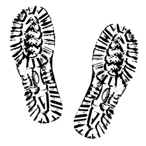 t恤打印, 矢量标志脚印和鞋印图标的黑白显示裸露的脚和鞋底的印加腚