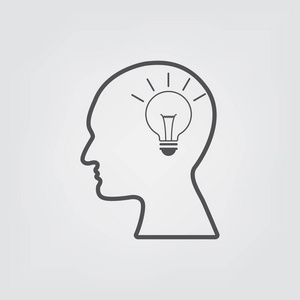 线条图标概念. 大思想和思考设计. 纸艺和工艺风格.照片