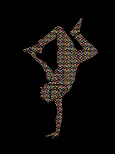 街头舞蹈b男童舞蹈hip跳舞用马赛克图案图形矢量设计
