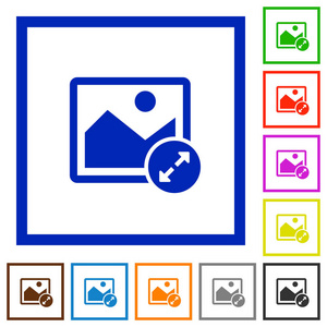 调整图像大小的大平面框架图标