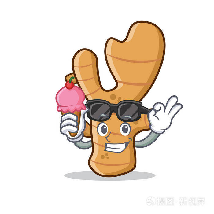 用冰淇淋姜字卡通风格