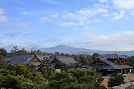 日本京都二条城城堡 Honmaru 宫和 Honmaru 花园