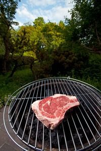 户外烧烤的生肉特写照片图片