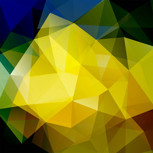 背景由黄色棕色黑色蓝色三角形组成。正方形构成以几何形状。Eps 10