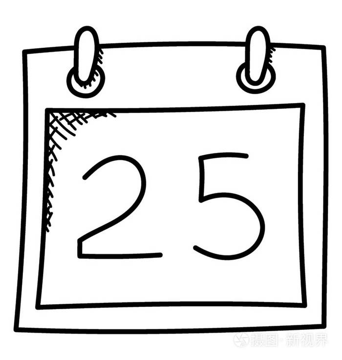 带有特定日期的日历,显示涂鸦设计规划概念插画-正版商用图片11dsl9