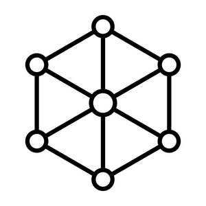 Blockchain 节点线图标。矢量简单最小96x96 象形文字