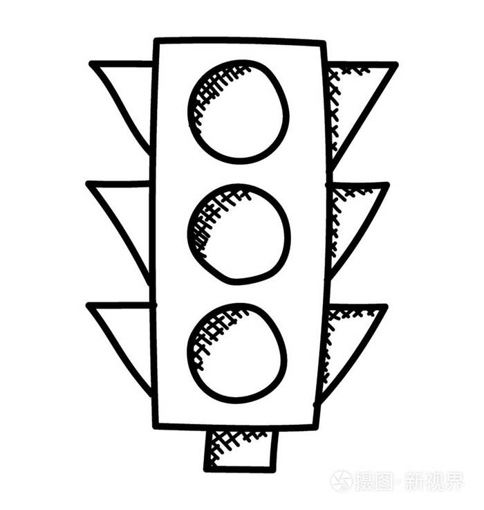 交通信号灯,道路信号灯,手绘涂鸦图标插画-正版商用图片11dub8-摄图新
