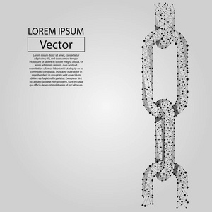抽象线和点链链接。 线框连接的概念。 低聚矢量插图