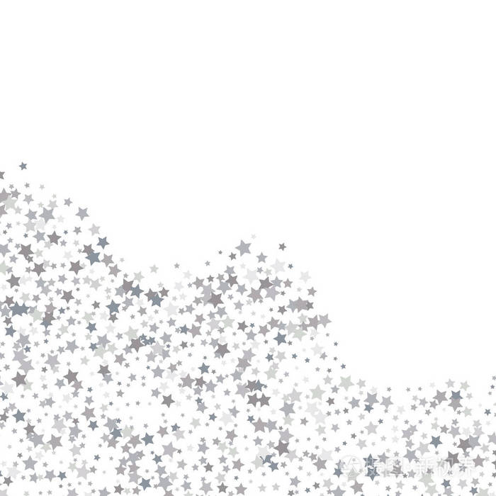 闪闪发光的银色星星五彩纸屑魅力奢华设计模式