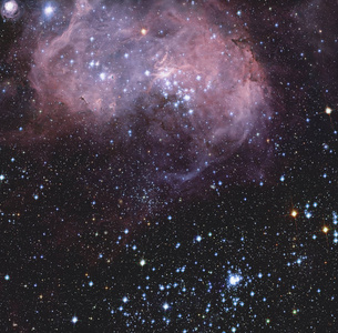 我们邻近星系的年轻恒星和气体云的广阔前景, 大麦哲伦云