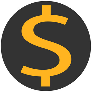 货币图标, 美元图标, 货币符号图标。平面样式