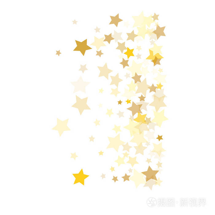 插画 金色的星星背景.美丽下落的金黄星五彩纸屑.eps
