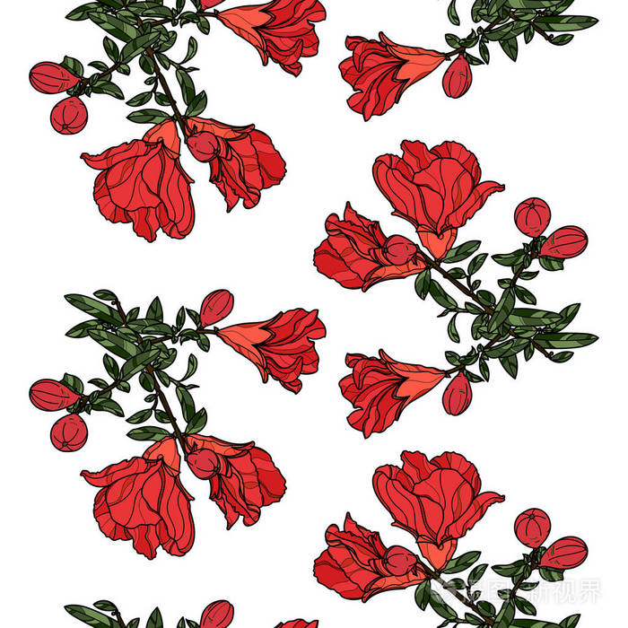 无缝模式与石榴花