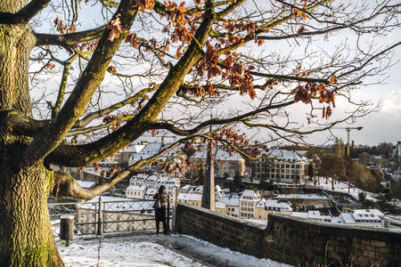 卢森堡城市的冬天