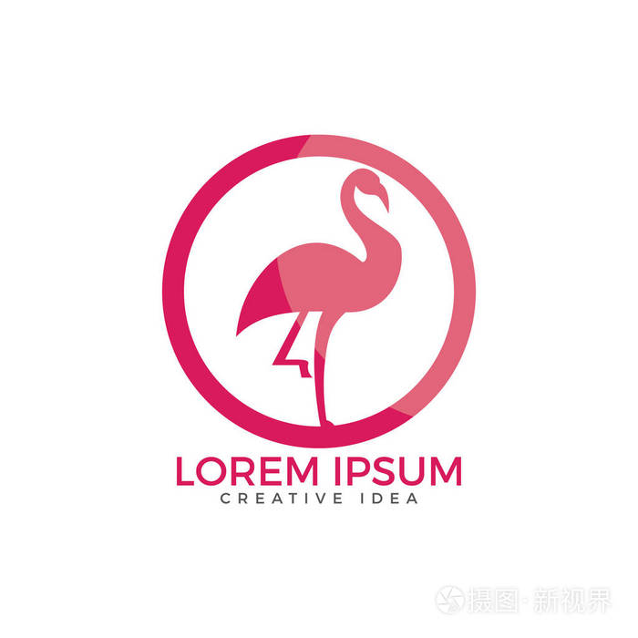 火烈鸟的标志插图想法.