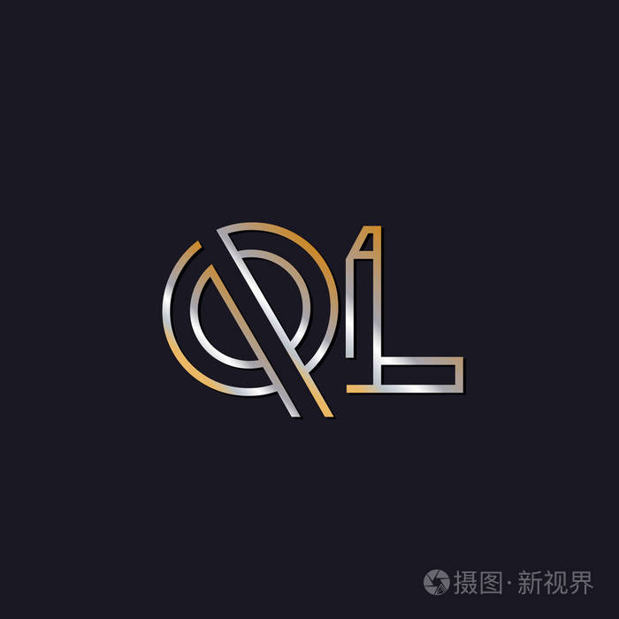 初始字母QL标志黑暗背景