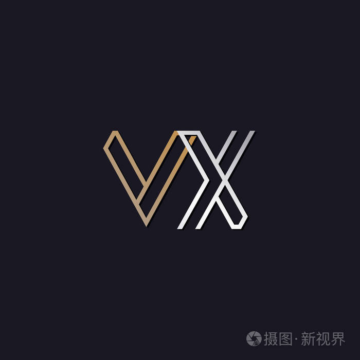 深色背景下的初始字母VX标志