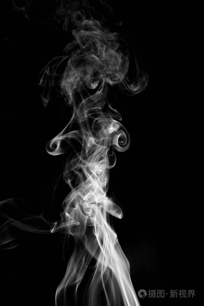 背景烟雾曲线和黑色背景下的波浪