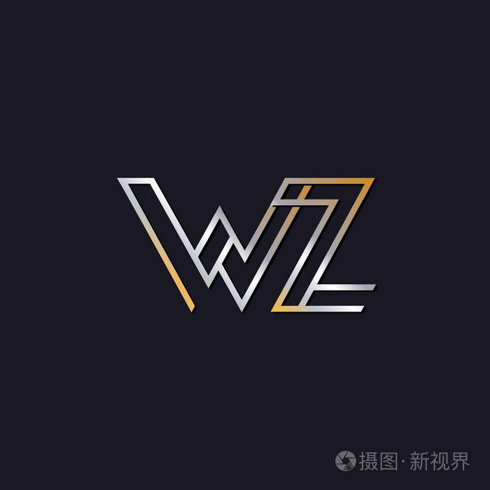 初始字母wz标志黑暗背景