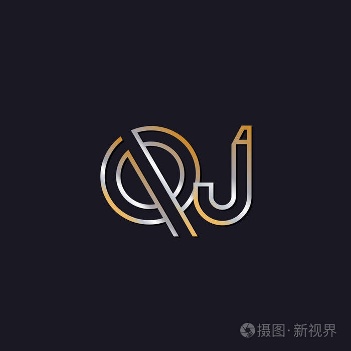 深色背景下的初始字母qj标志