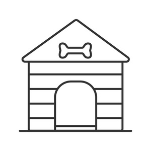 s house linear icon. Thin line illustration. Kennel. Contour sym