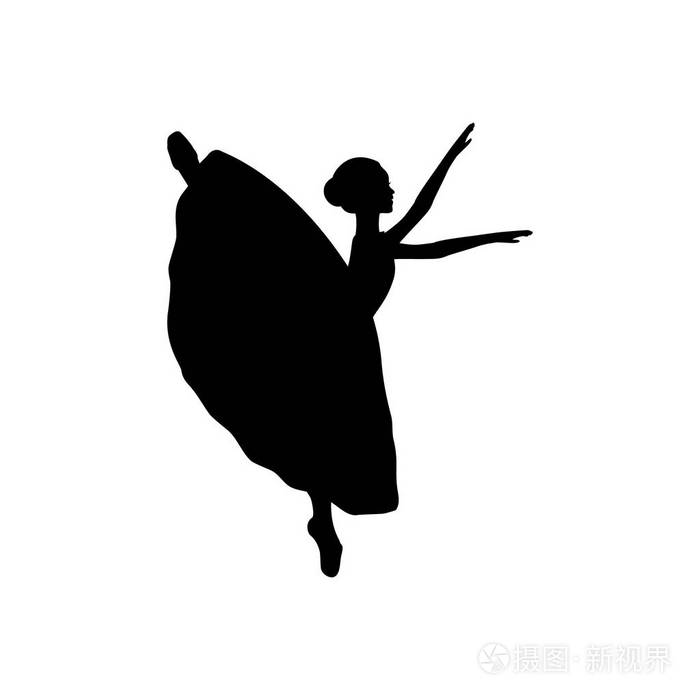 女芭蕾舞演员剪影舞蹈芭蕾